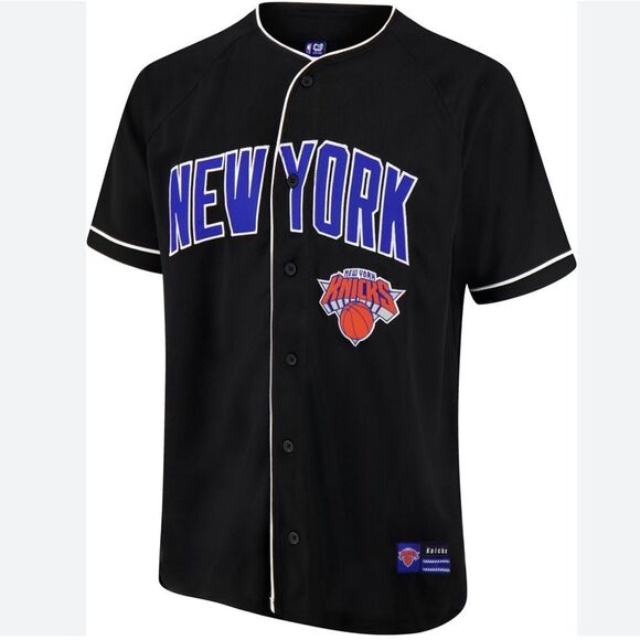 NBA Ultra Game Mesh Button Down Baseball T-Shirt, New York Knicks, Medium, NWT - Picture 1 of 8